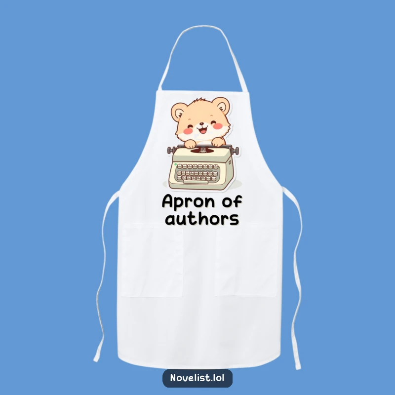 Funny Author Apron: Fuzzy animal typing, perfect for creative chefs gift.