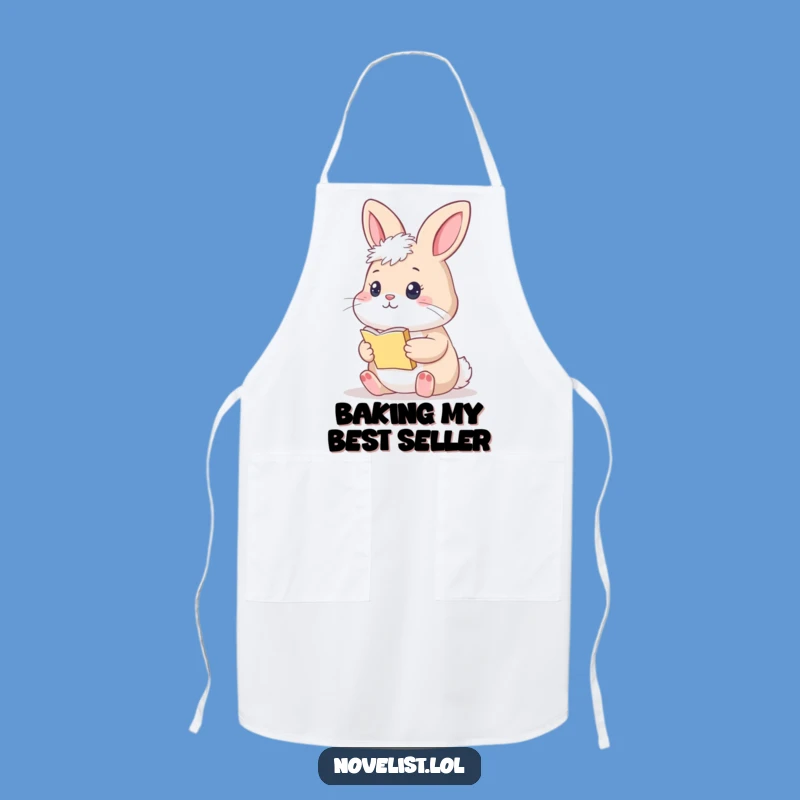 Funny Thoughtful Bunny Manuscript Apron: Cook and Create with Pensive Style