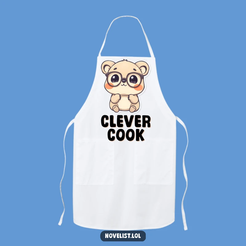 Funny Scholar Apron: Cook with Thought and Spectacled Charm