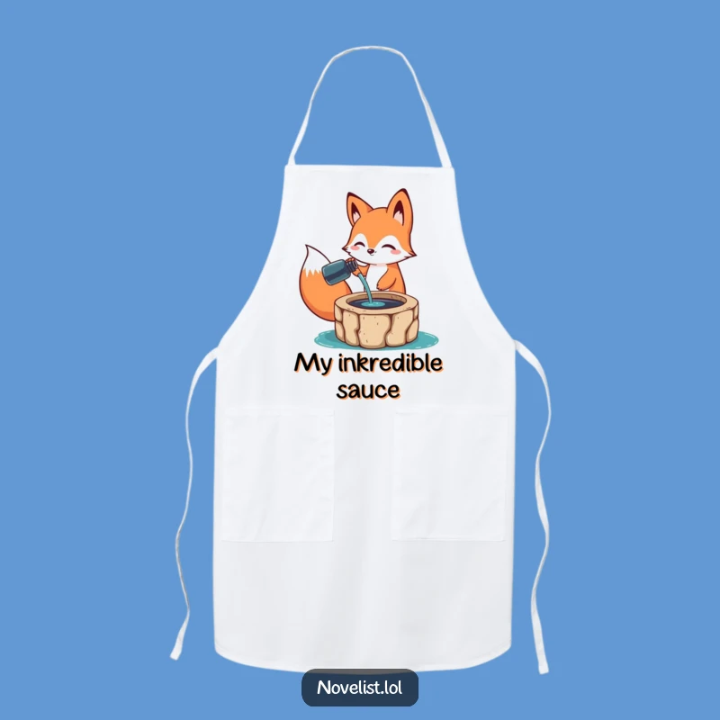 Funny Art Apron: Happy Fox Pouring Ink - Hilarious Gift for Messy Makers