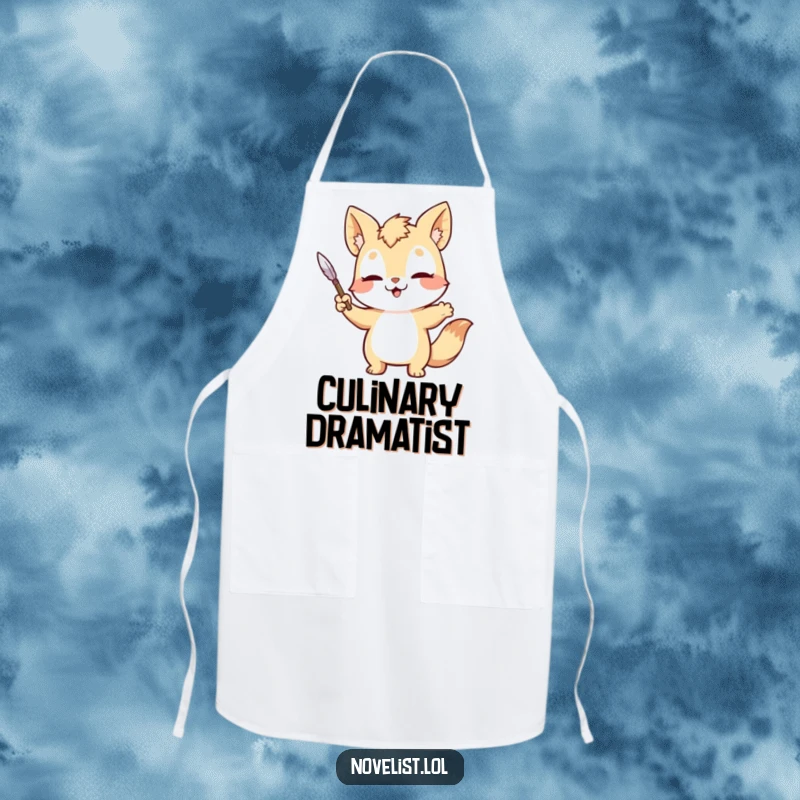 Funny Apron: Animal dramatically gesturing with a quill pen, ideal for kitchen creativity and flair.