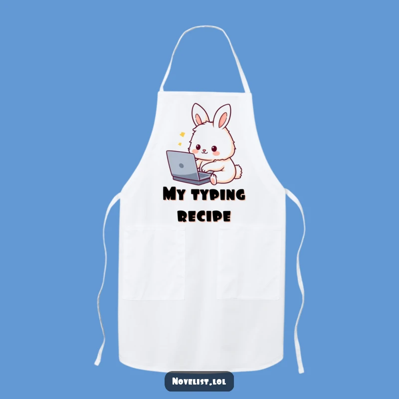 Funny Bunny Chef Apron: Cute Rabbit Typing - Hilarious Kitchen Gift for Foodies