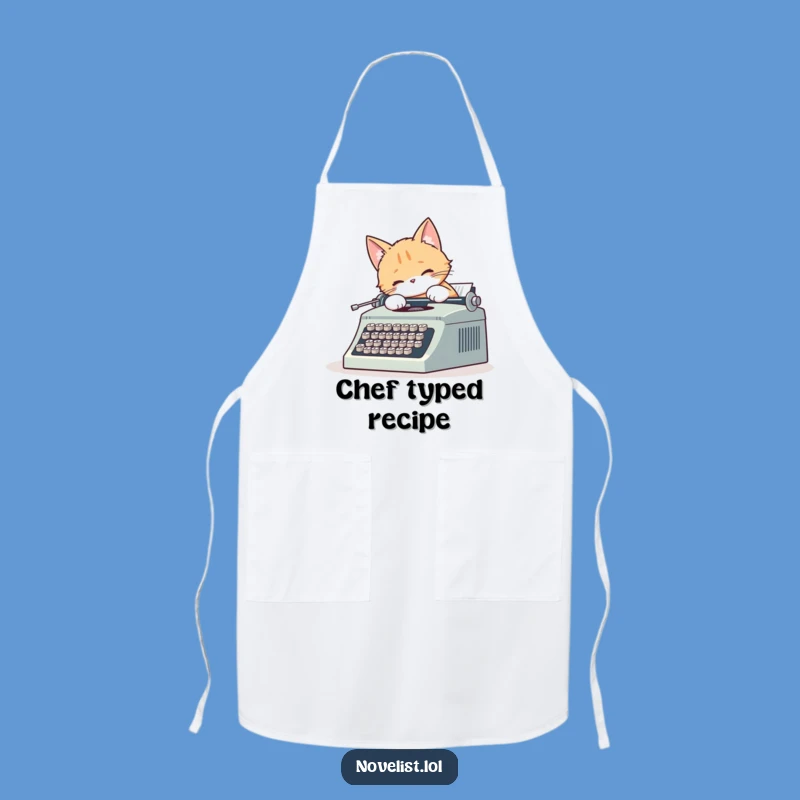 Funny Cat Typewriter Apron: Cute Cat's Kitchen Writing Gift