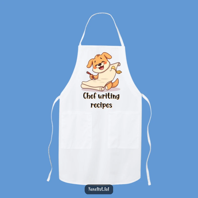 Funny Dog Scribe Apron - Giggling Artist's Kitchen Companion Gift