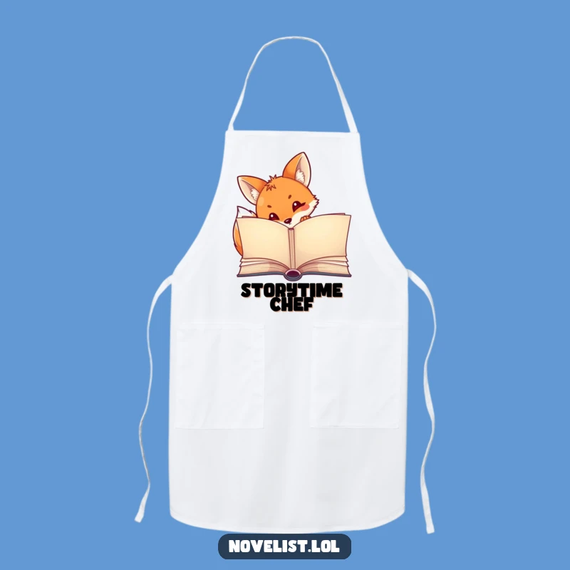 Funny Fox Storybook Apron - Curious Peeking Kitchen Decor Gift