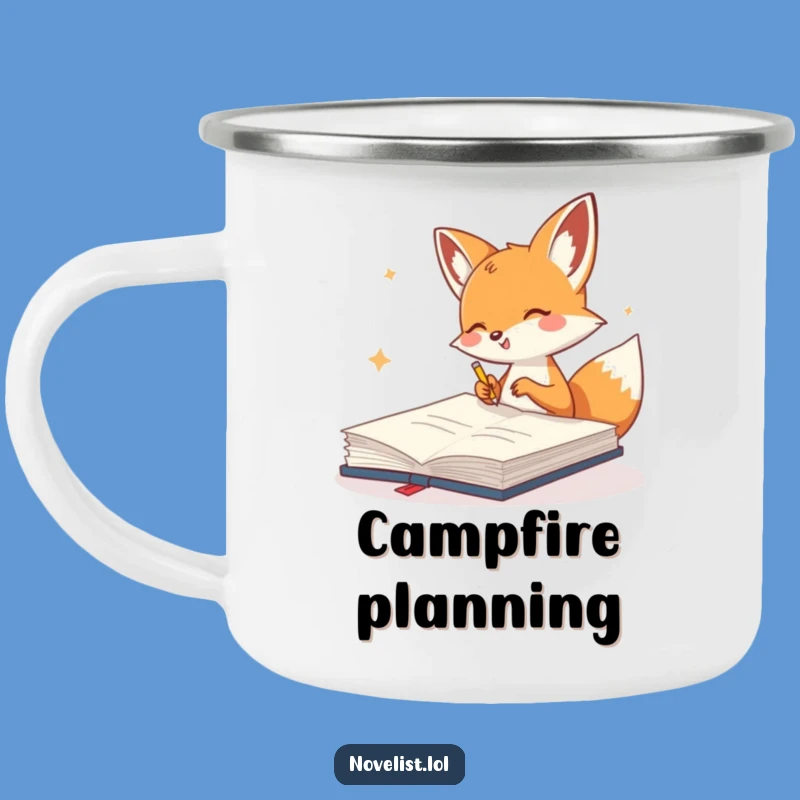 Funny Creative Camping Mug - Enamel Fox Drinkware, Outdoor Funny Gift