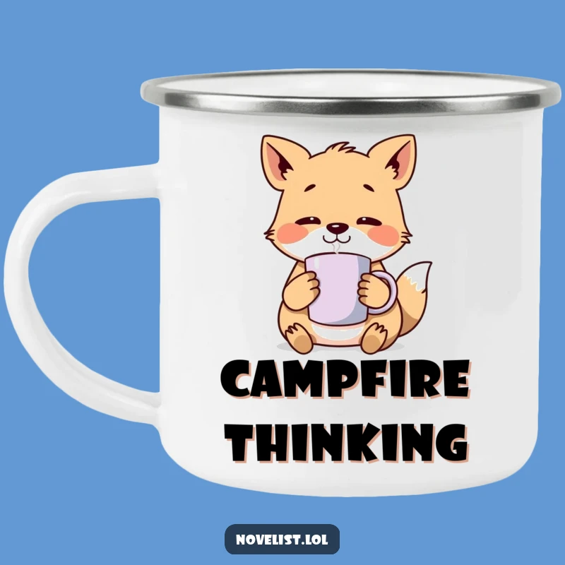 Funny Campfire Contemplation Mug: Humorous Outdoor Drinkware for Thinkers