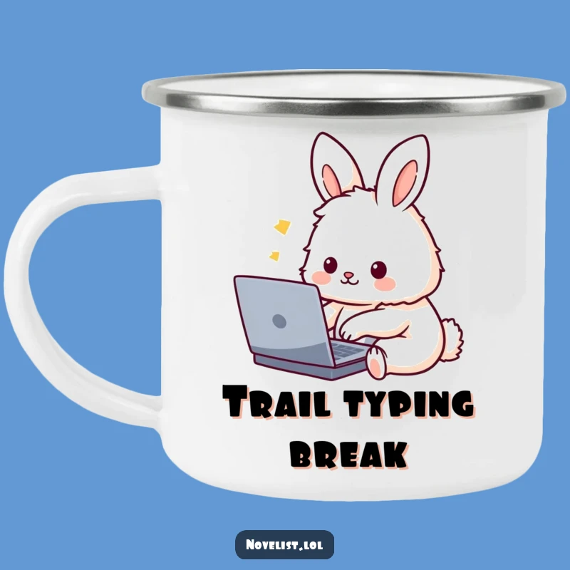 Funny Camp Coder Mug: Cute Rabbit Typing - Hilarious Outdoor Tech Gift