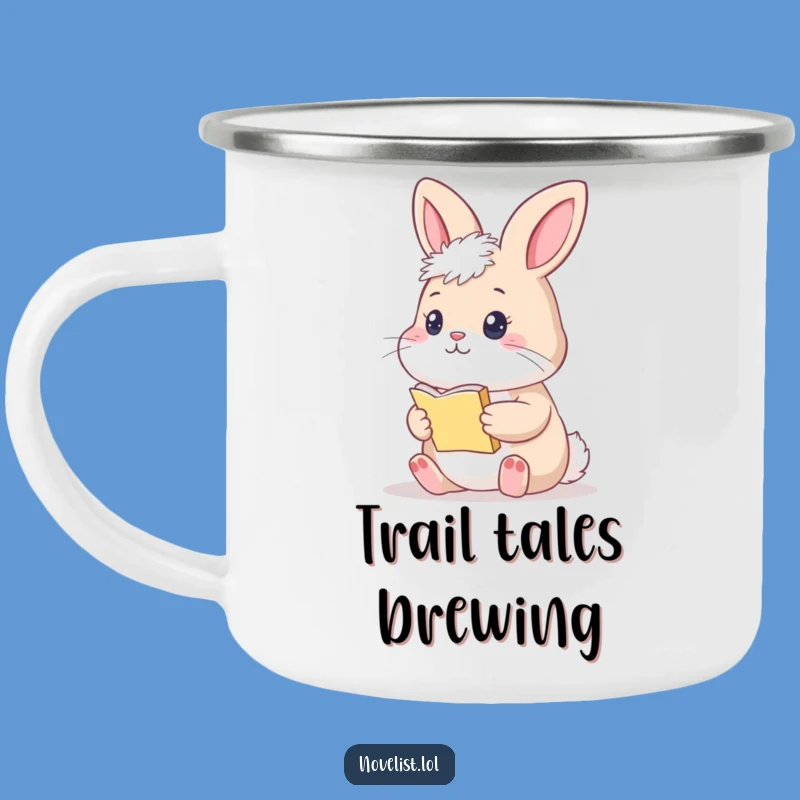 Adventure Funny Thoughtful Bunny Manuscript Camping Mug: Brew and Brainstorm