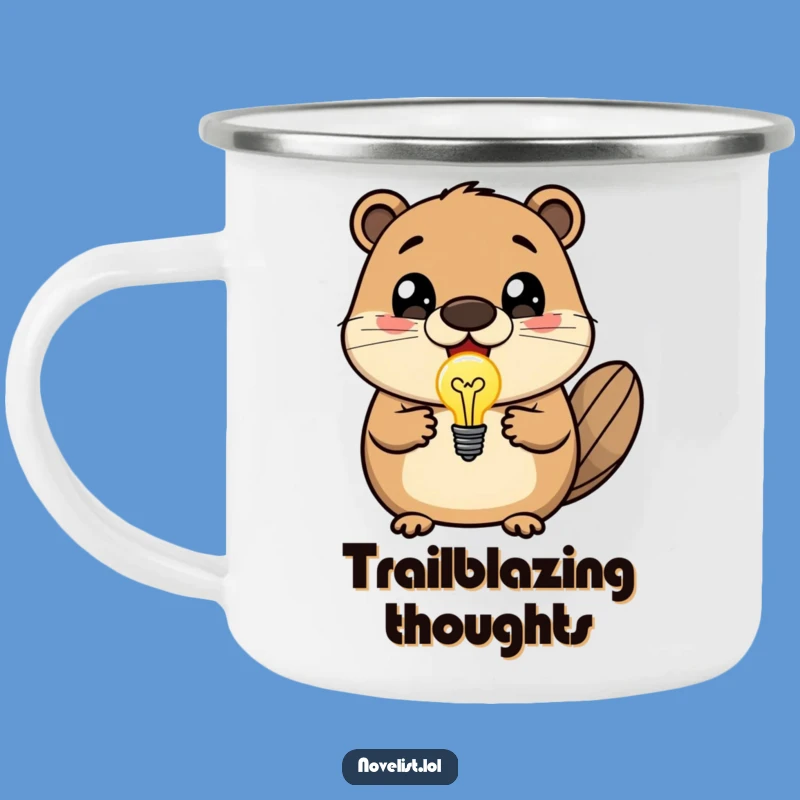 Funny Beaver Lightbulb Camping Mug - Outdoor Brainstorming Buddy Gift