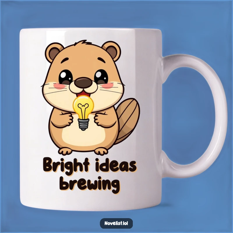 Funny Beaver Lightbulb Mug - Brilliant Idea Character, Perfect Gift