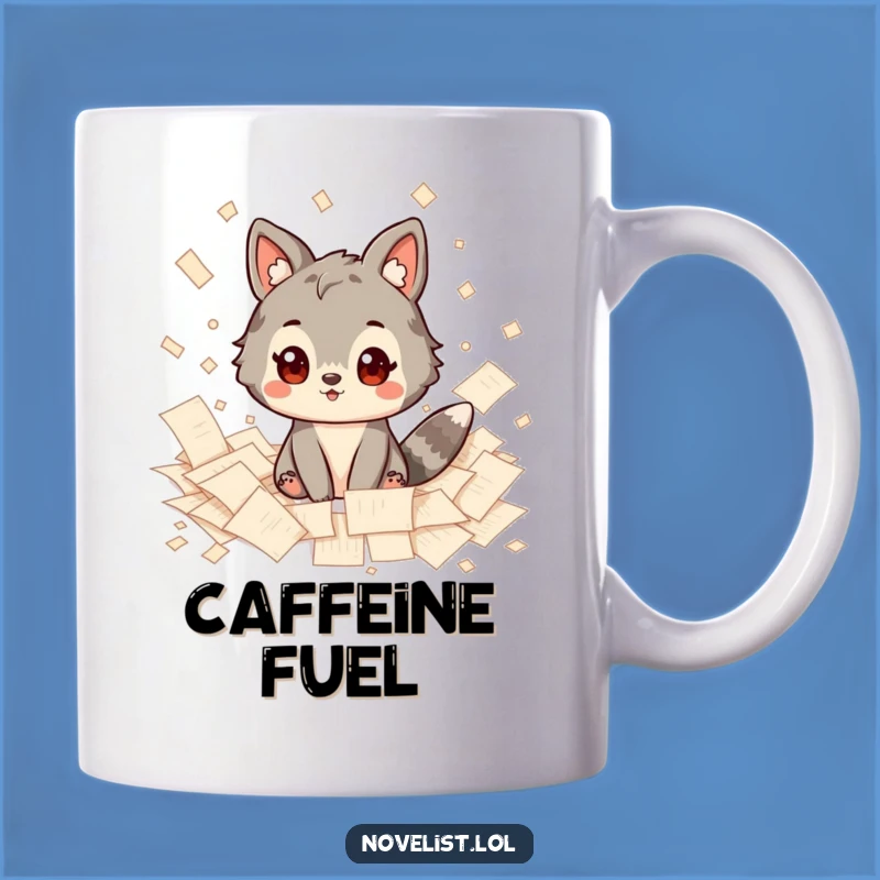 Funny Inspired Artist Mug: Hilarious Animal Character Surrounded by Papers Gift Idea