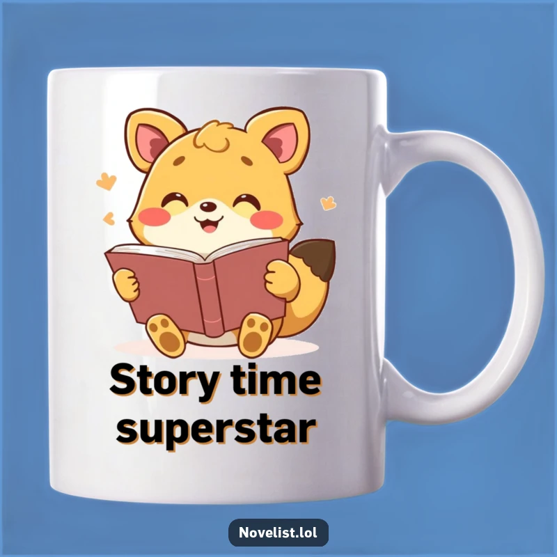 Funny Storyteller Animal Mug: Expressive Reading Buddy, Perfect Gift for Book Lovers