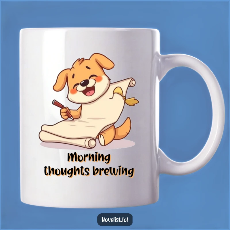 Funny Dog Scribe Mug - Giggling Pup Artist Gift for Writers & Dog Lovers