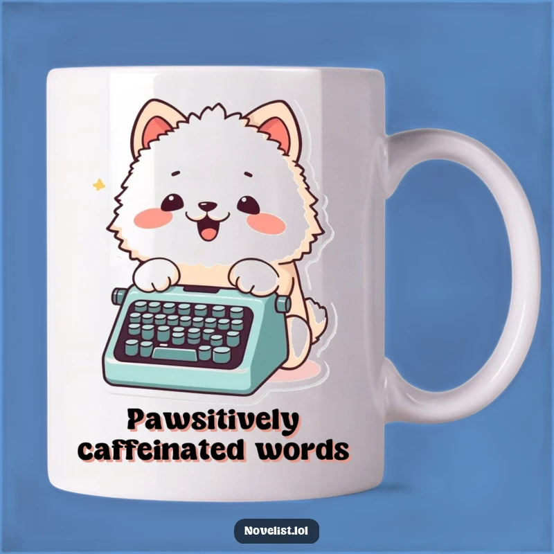 Funny Writer Mug: Fluffy Animal Typing, Adorable Funny Gift for Authors