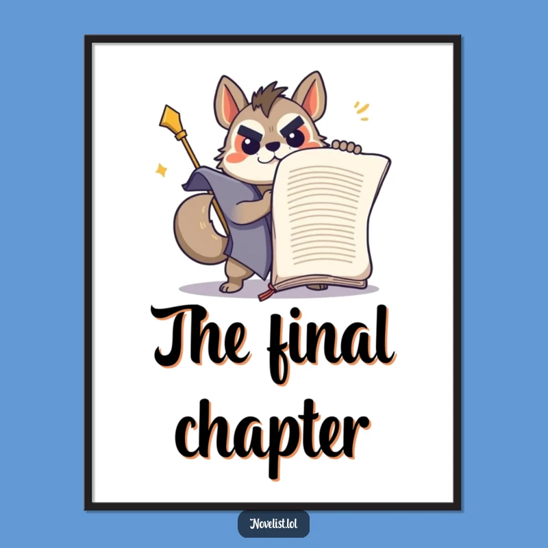 Funny Determined Animal Writer Digital Print: Instant Literary Motivation!