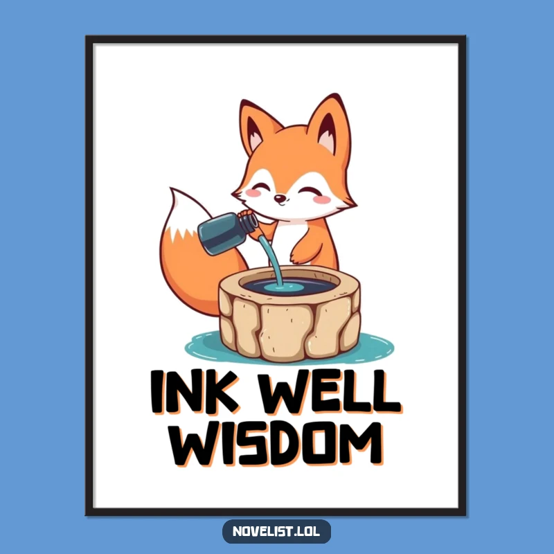 Funny Artist Digital Art: Happy Fox Character - Hilarious Printable Wall Decor