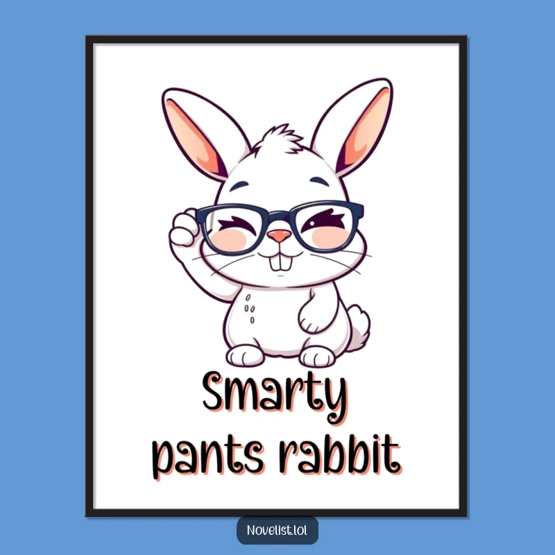 Funny Rabbit Glasses Digital Art: Bring Wit to Your Space!