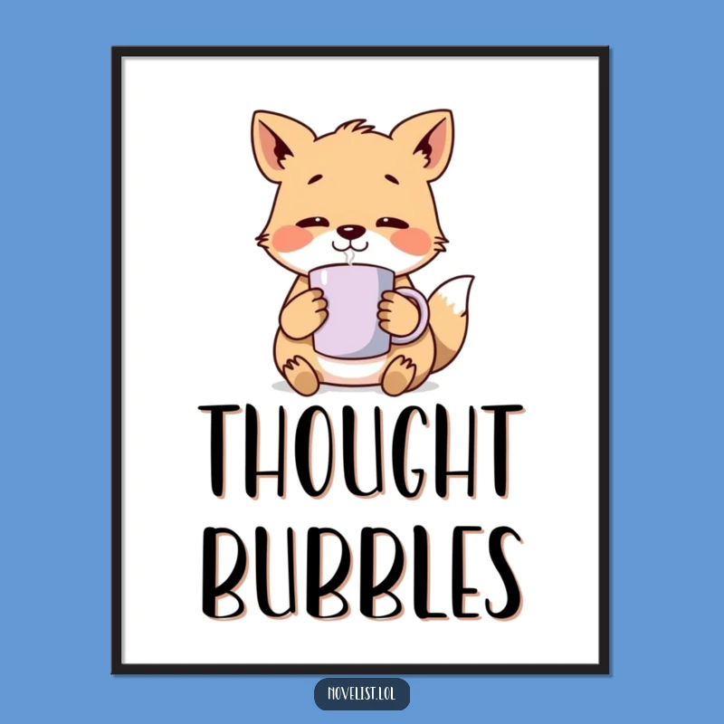 Funny Lost in Thought Digital Art: Humorous Wall Decor for Cozy Spaces