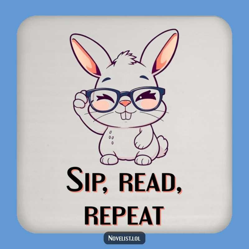 Funny Rabbit Glasses Coaster: Protect Surfaces with Wit!