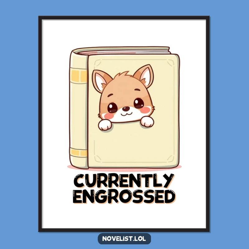 Funny Reading Animal Poster: Charming Wall Art for Book Lovers, Adorable Funny Gift