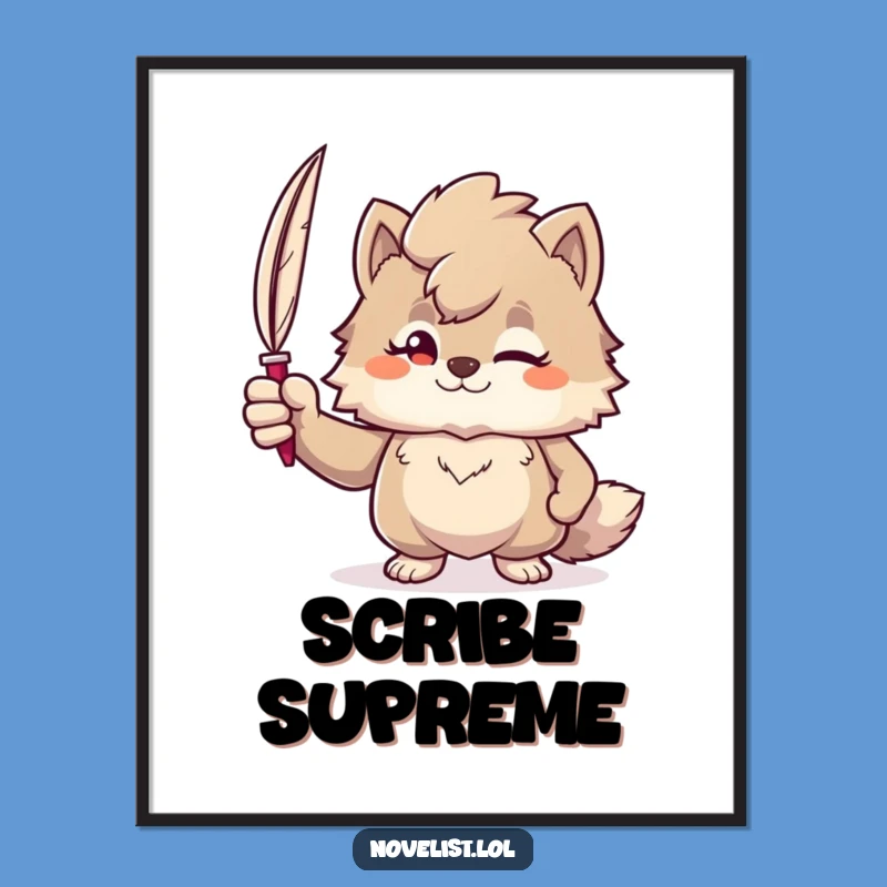 Funny Confident Scribe Poster - Inspire Literary Greatness!