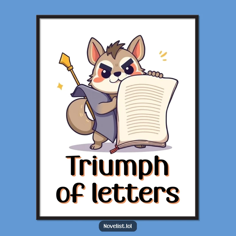 Funny Determined Animal Writer Poster: Celebrate Your Literary Feats!