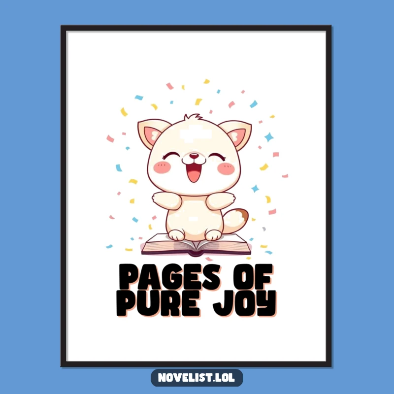 Funny Animal Page Confetti Poster: Decorate Your Space with Whimsical Bookish Humor