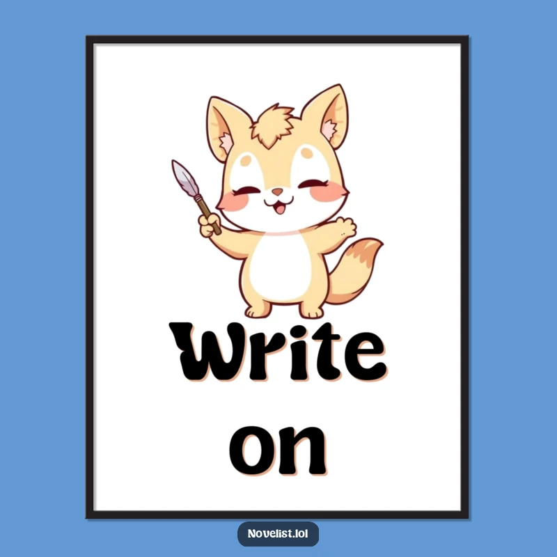 Funny Writer Animal Poster: Dramatic Wall Art for Aspiring Authors