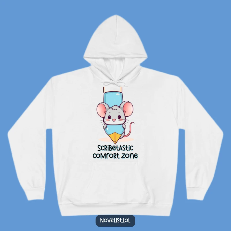 Cozy Funny Mouse Fountain Pen Hoodie - Warm & Hilarious Gift!