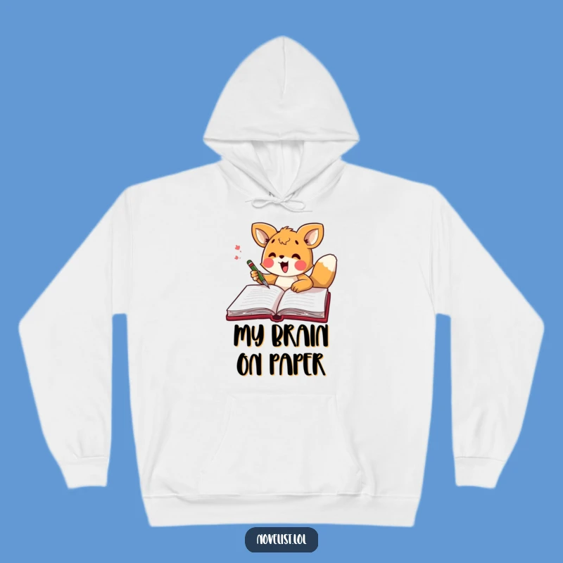 Funny Creative Hoodie: Excited animal scribbling, cozy gift for artists.