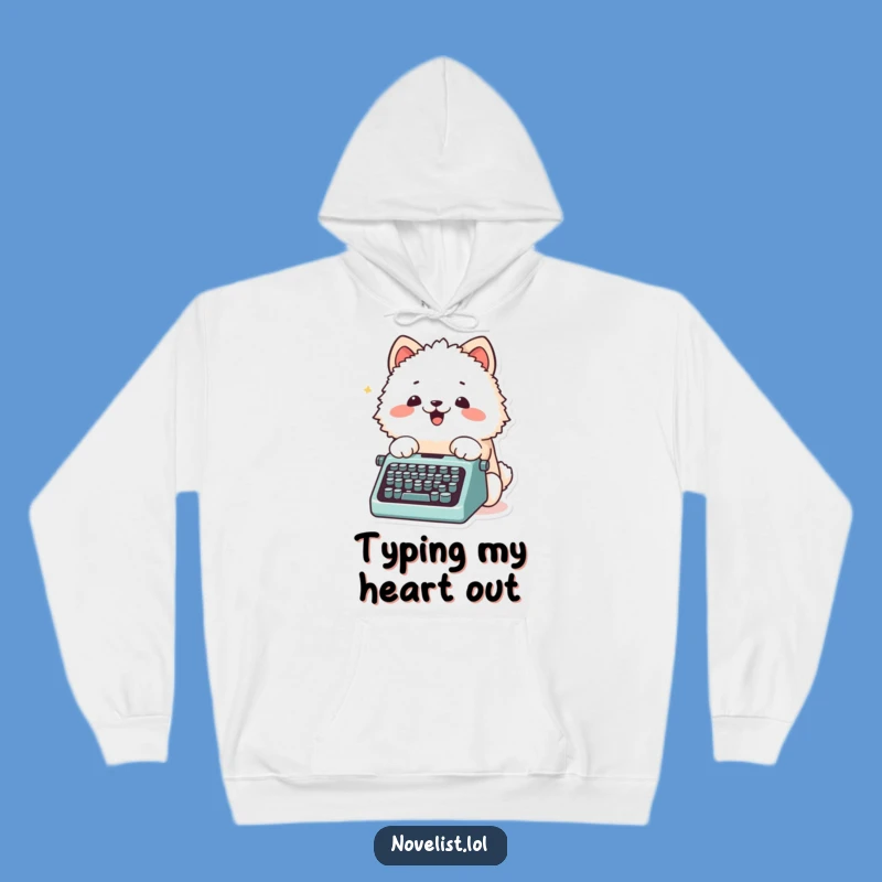 Funny Cozy Writer Hoodie: Fluffy Animal Typing Adventures, Warm Funny Gift