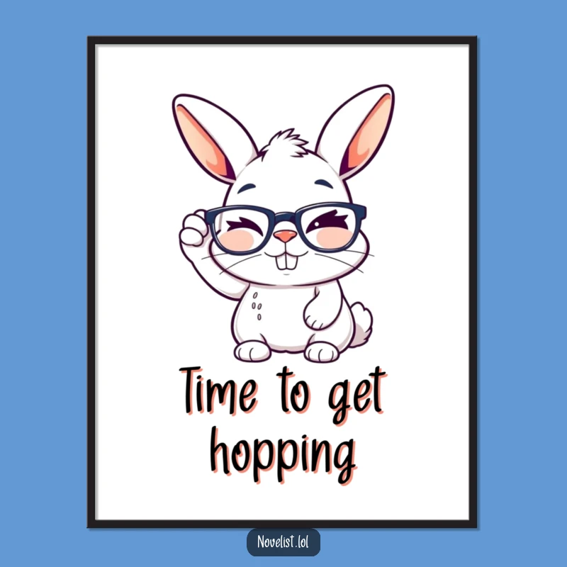 Free Printable Rabbit Wall Art - Witty Bunny, Funny Downloadable Decor for Book Lovers