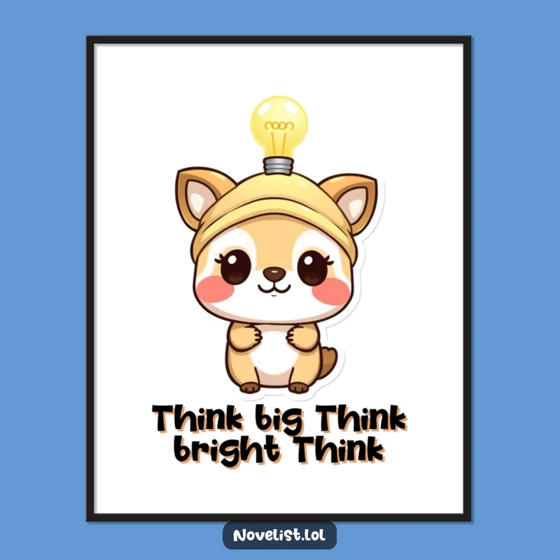 Free Printable Wall Art: Genius Animal Lightbulb Art Downloadable Humorous Decor