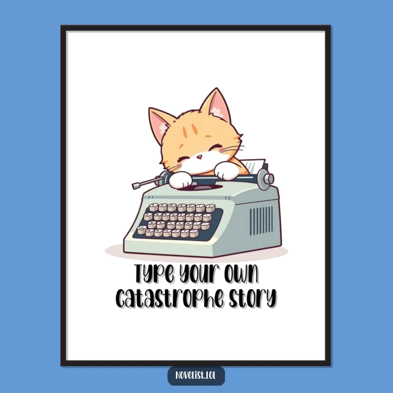 Free Printable Cat Typewriter Art: Whimsical Writer Downloadable Decor