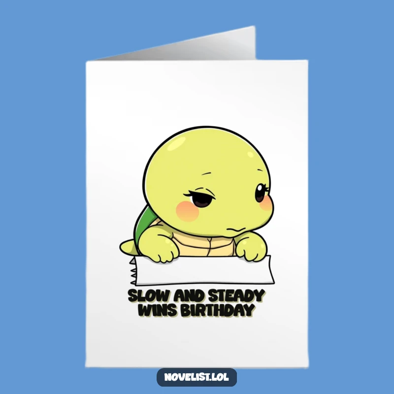 Free Printable Funny Birthday Card: Thoughtful Turtle Blank Page Downloadable