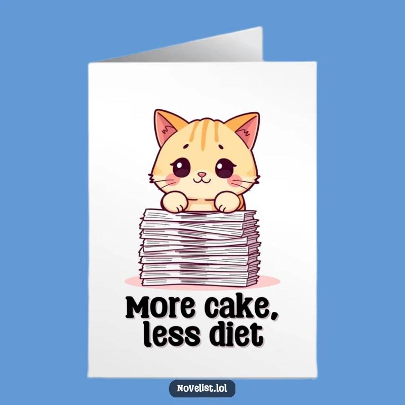 Funny Free Printable Birthday Card: Pudgy Cat Surprise! Perfect Downloadable Gift