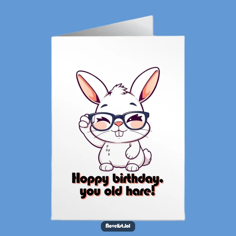 Free Printable Rabbit Birthday Card - Witty Bunny, Funny Downloadable Gift for Readers