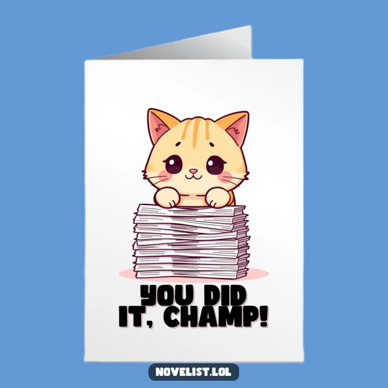 Free Printable Congrats Card: Pudgy Cat Paper Shock! Funny Downloadable Gift