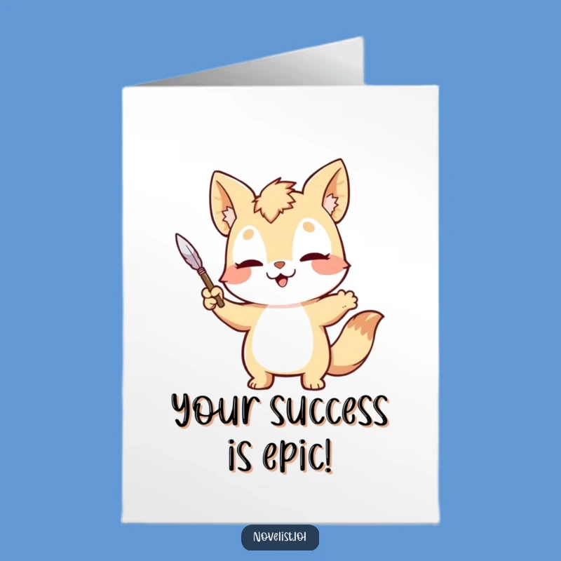Free Printable Congrats Card: Dramatic Animal, Quill Pen, Grand Gesture, Downloadable