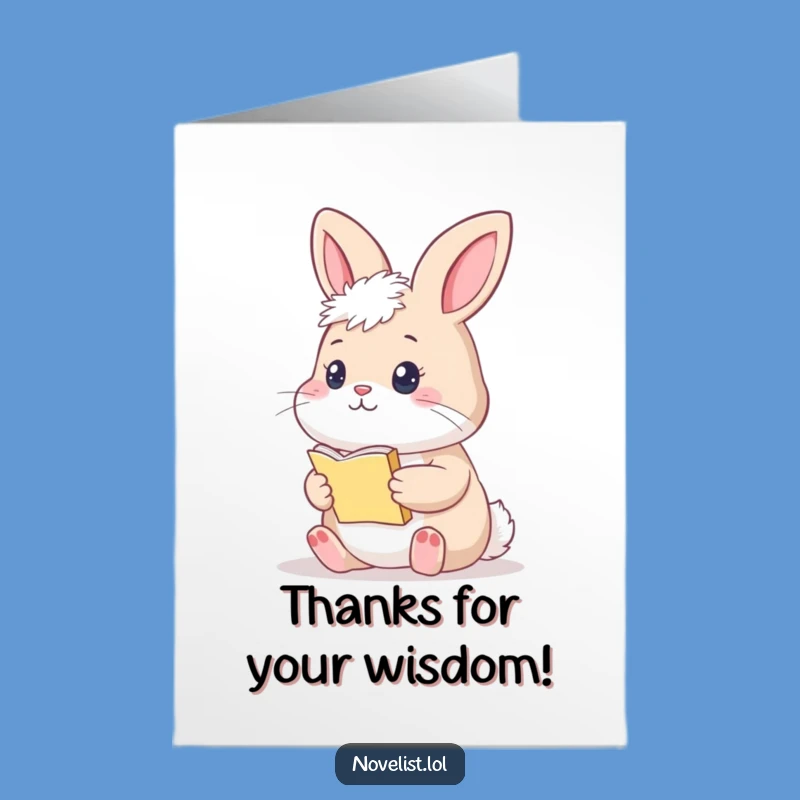 Free Printable Thank You Card: Bunny's Thoughtful Thanks, Funny Downloadable Message