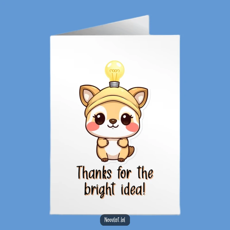 Free Printable Thank You Card: Clever Animal Lightbulb Idea Downloadable Gift