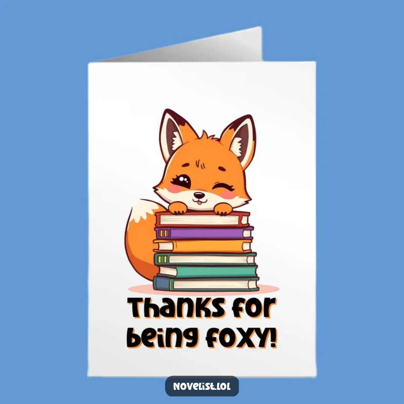Free Printable Thank You Card: Fox's Grateful Peek, Funny Downloadable Thanks