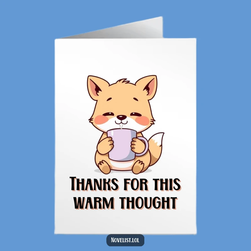 Free Printable Thank You Card: Reflective Animal with Mug Funny Downloadable Gift