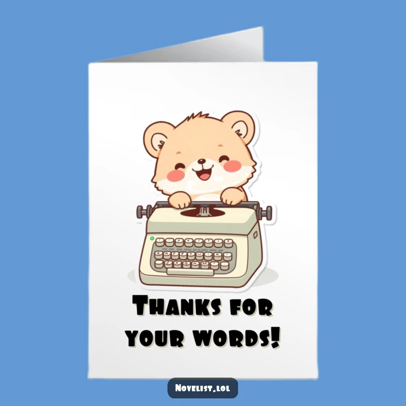 Free Printable Typewriter Thanks Card - Funny Downloadable Note for Gratitude