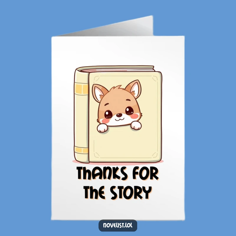 Free Printable Thank You Card: Playful Animal Book Theme, Funny Gratitude Downloadable Gift
