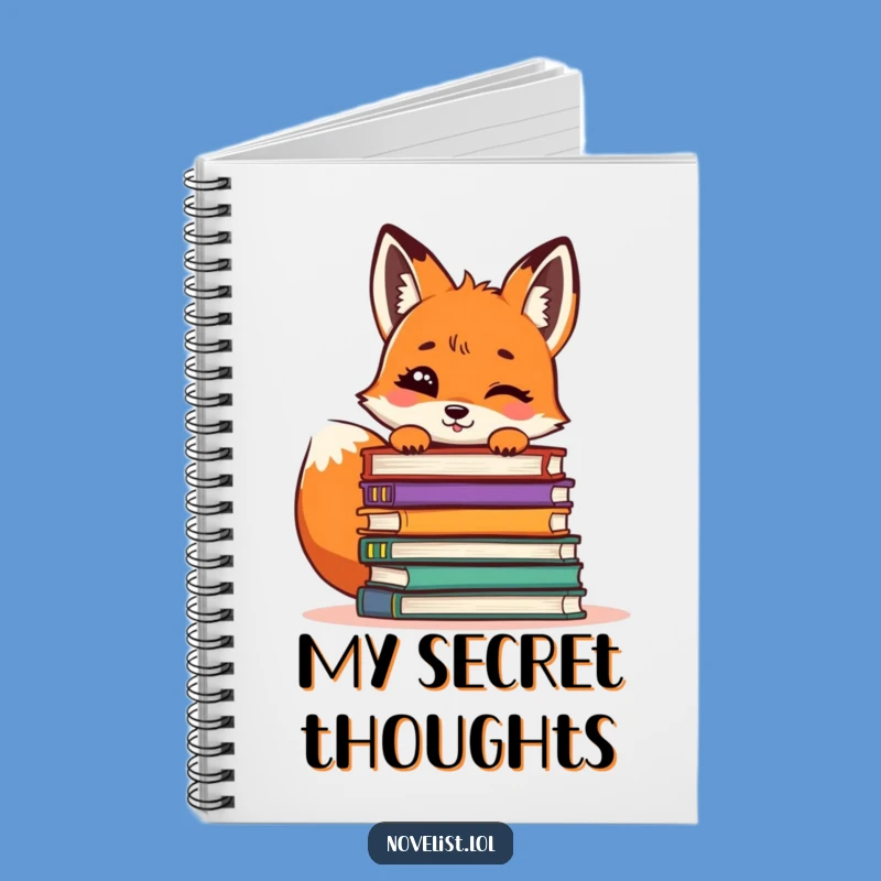 Funny Giggling Fox Bookworm Notebook: Jot Down Your Literary Adventures