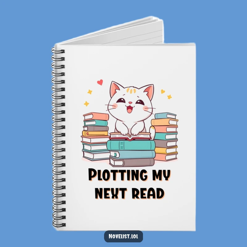 Funny Cat Book Lover Notebook - Excitable Feline Journal for Writers