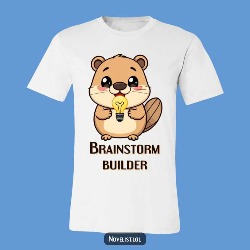 Funny Beaver Lightbulb T-Shirt - Genius Idea Design, Great Gift