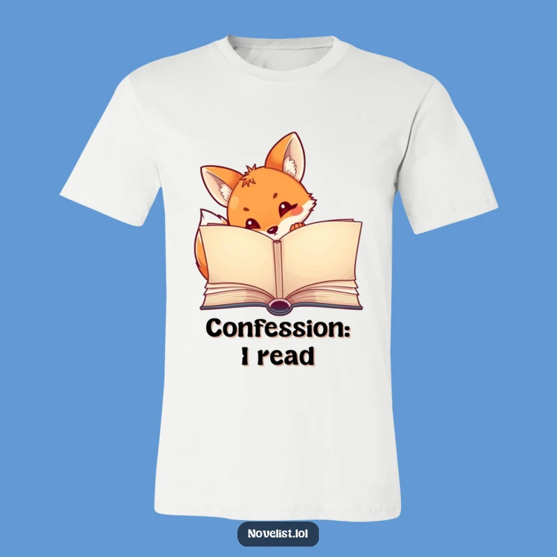 Funny Fox Storybook T-Shirt - Curious Peeking Design, Great Book Lover Gift